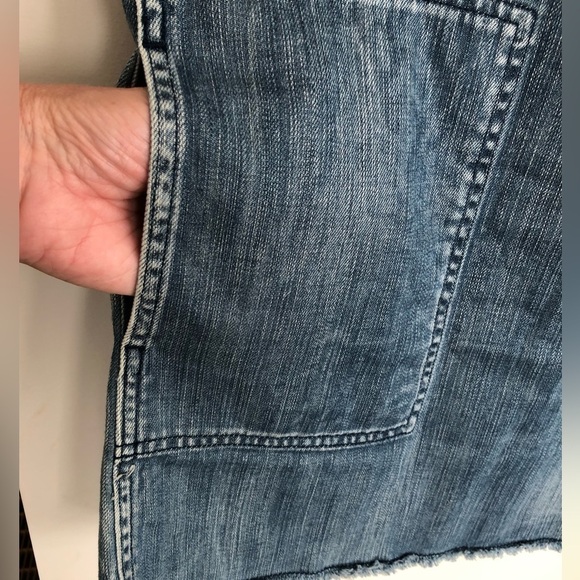 ARITZIA Wilfred Free Denim Dress Nori Frayed fringe hem. Jean dress oversized XS - Picture 5 of 16